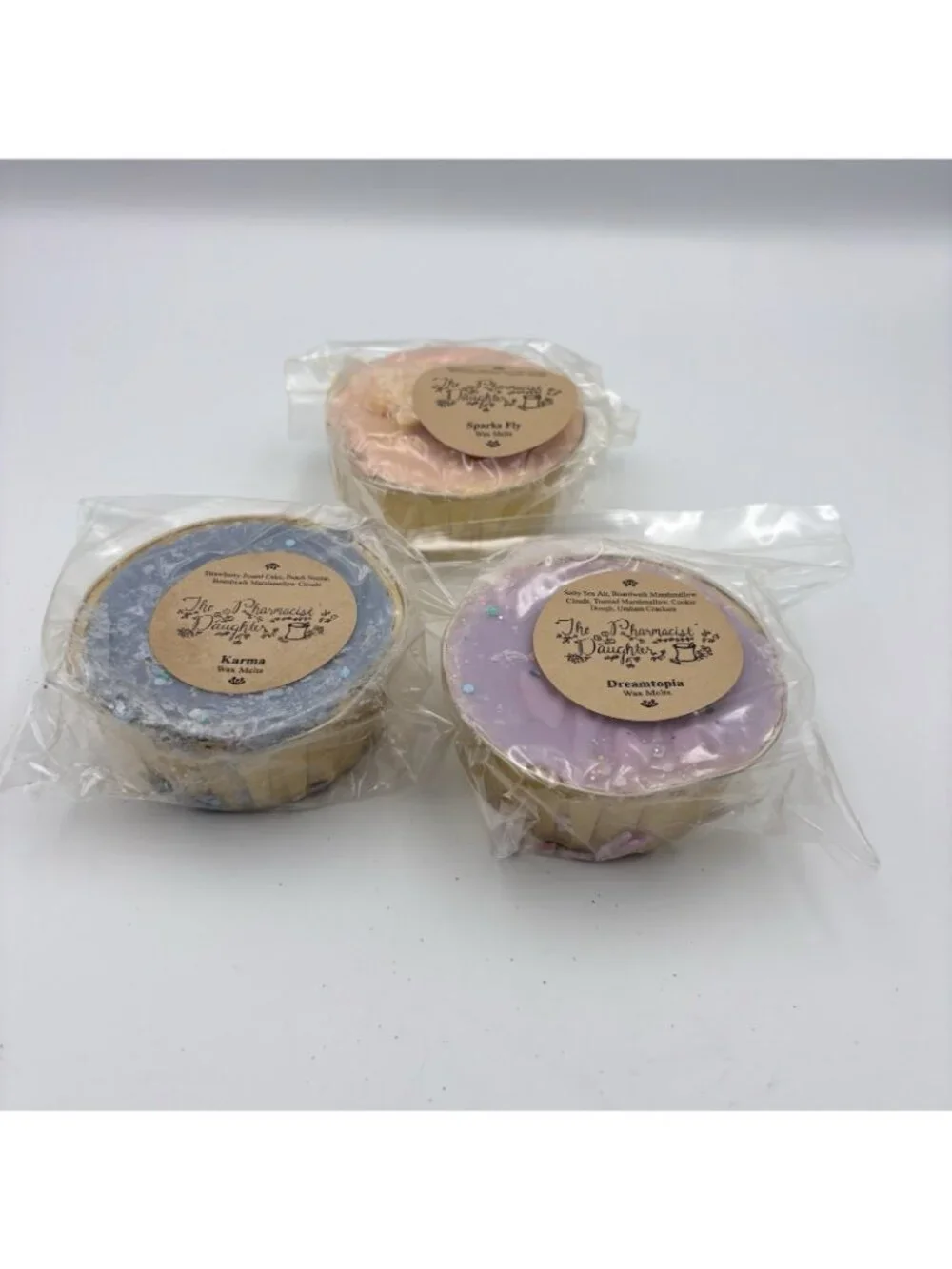 The Pharmacist’s Daughter Vendor Wax Melts 3 Pack Sparks Fly Karma Dreamtopia 3”